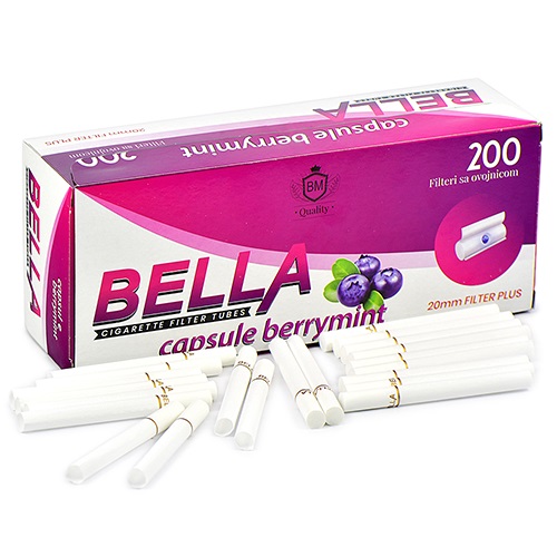 Гильзы для сигарет Bella Capsule Berrymint - 20мм Filter Plus (200 шт.)